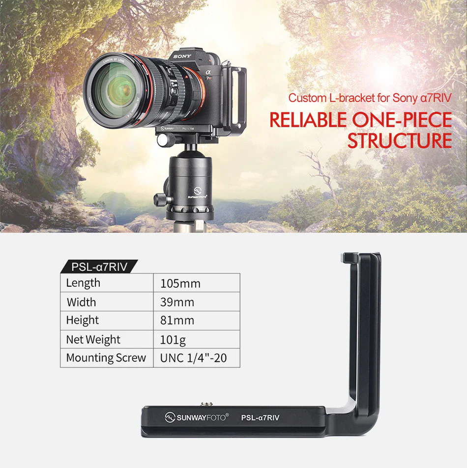 Sunwayfoto L-brakett for Sony A7RIV & A9II Rask levering fra Sverige.