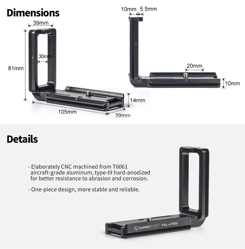Sunwayfoto L-brakett for Sony A7RIV & A9II Rask levering fra Sverige.