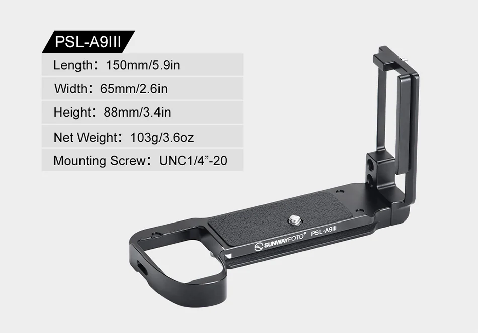 Sunwayfoto L-Bracket for Sony A9III & A1II Rask levering fra Sverige.