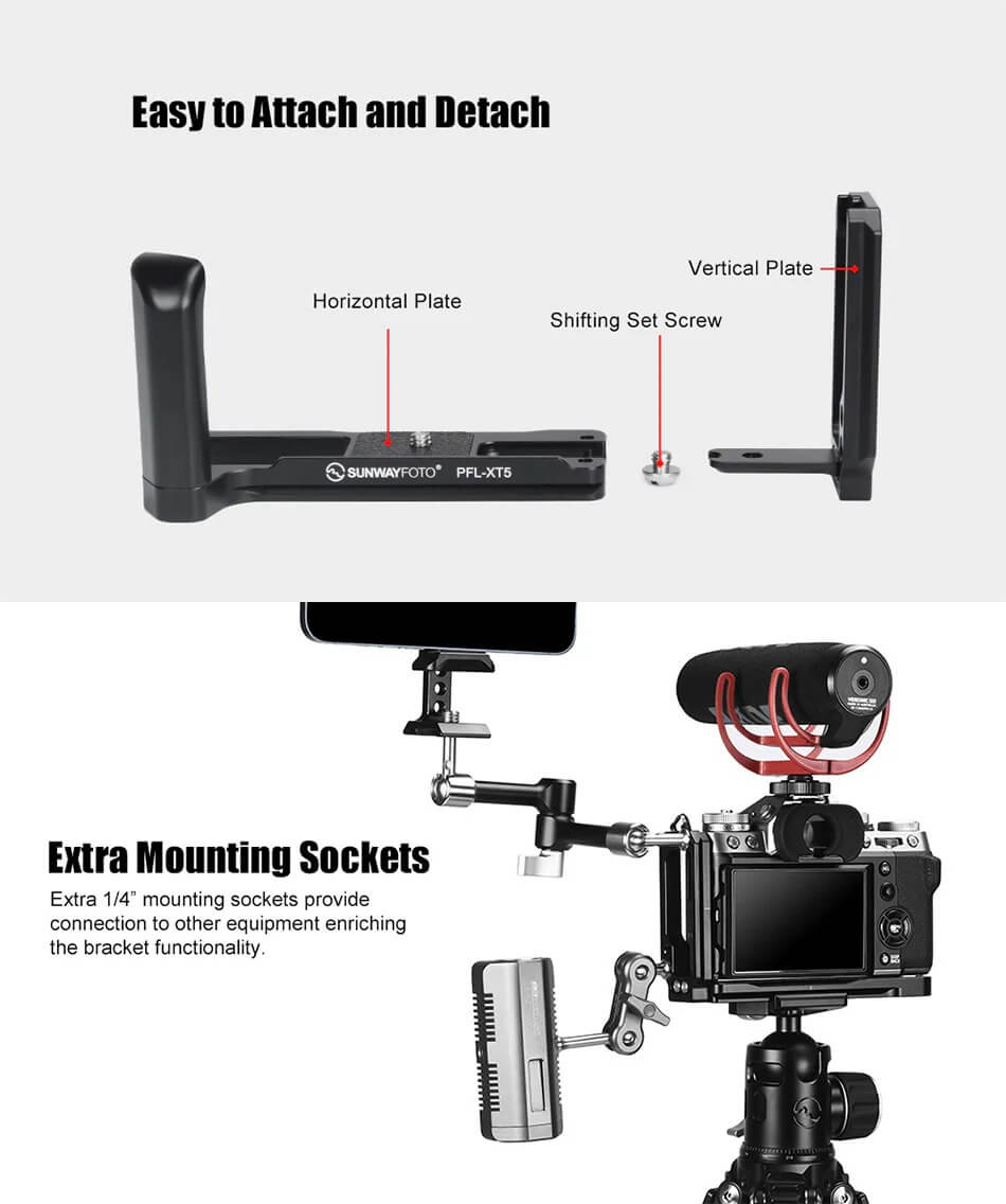 Sunwayfoto Sunwayfoto l-bracket med håndgrep for Fujifilm X-T5