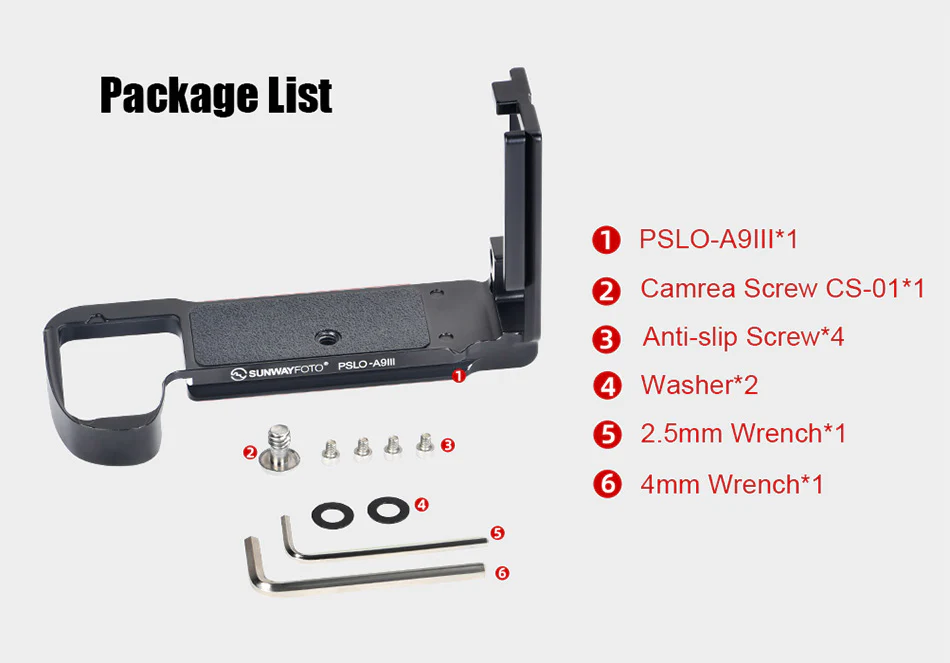  Sunwayfoto L-brakett i ett stykke for Sony A9 III & A1 II – Arca-Swiss Rask levering fra Sverige.
