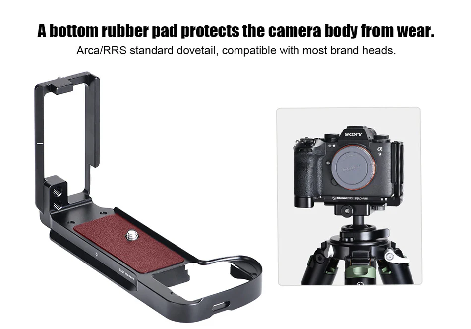  Sunwayfoto L-brakett i ett stykke for Sony A9 III & A1 II – Arca-Swiss Rask levering fra Sverige.