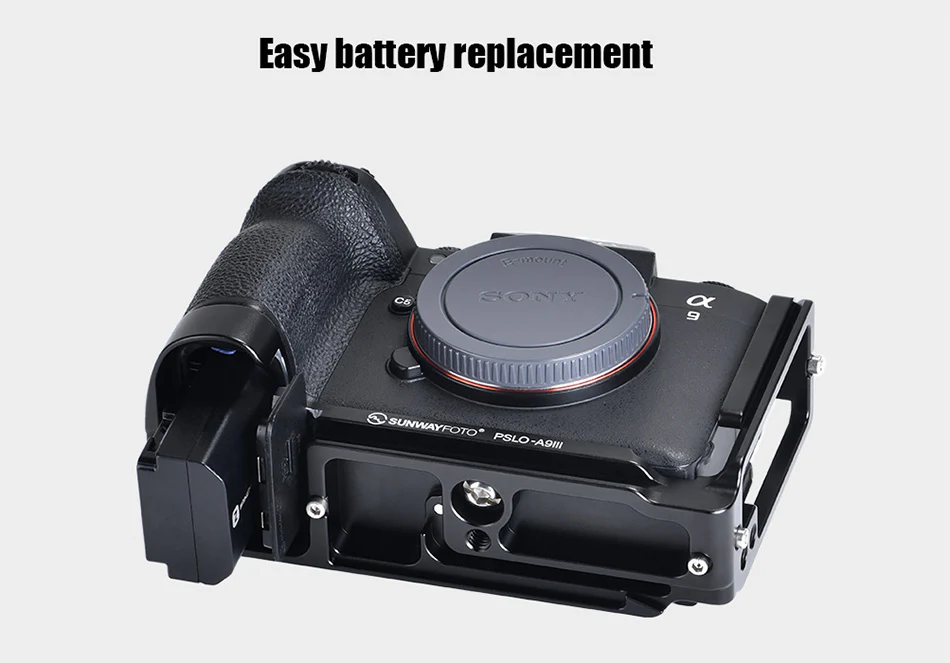  Sunwayfoto L-brakett i ett stykke for Sony A9 III & A1 II – Arca-Swiss Rask levering fra Sverige.
