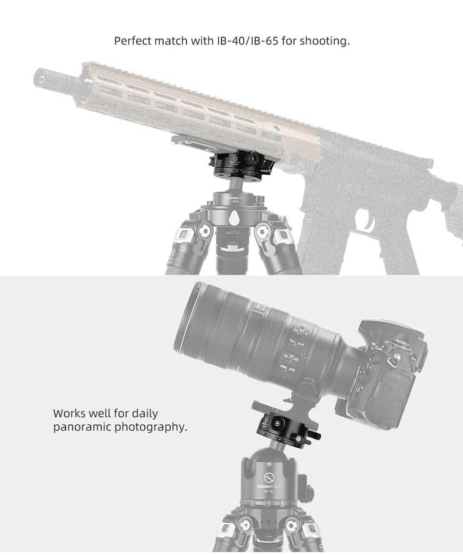  Sunwayfoto PC-58LP feste 360° pan for Picatinny og Arca Swiss Rask levering fra Sverige.