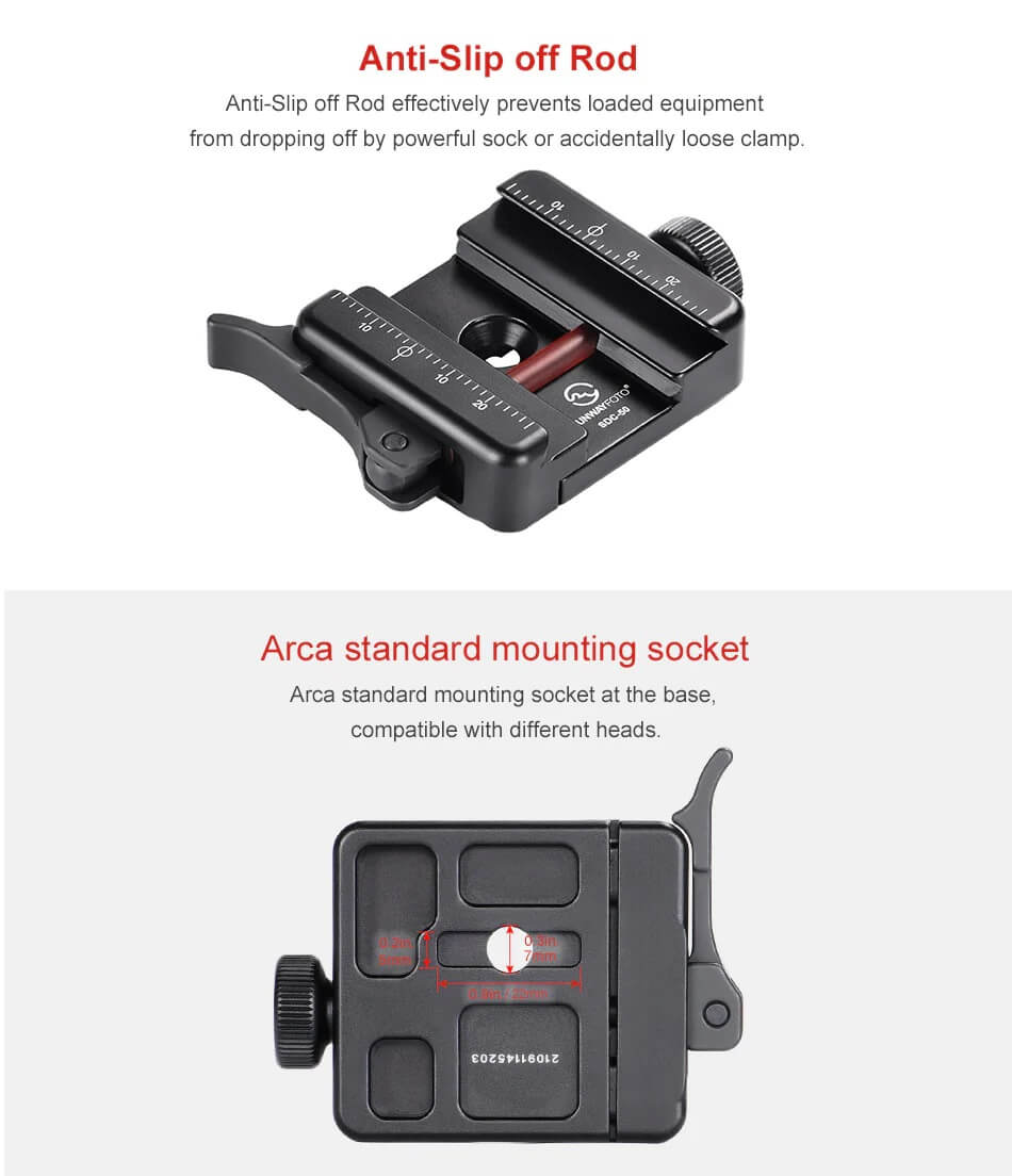 Sunwayfoto SDC-50 feste for Picatinny og Arca Swiss Rask levering fra Sverige.