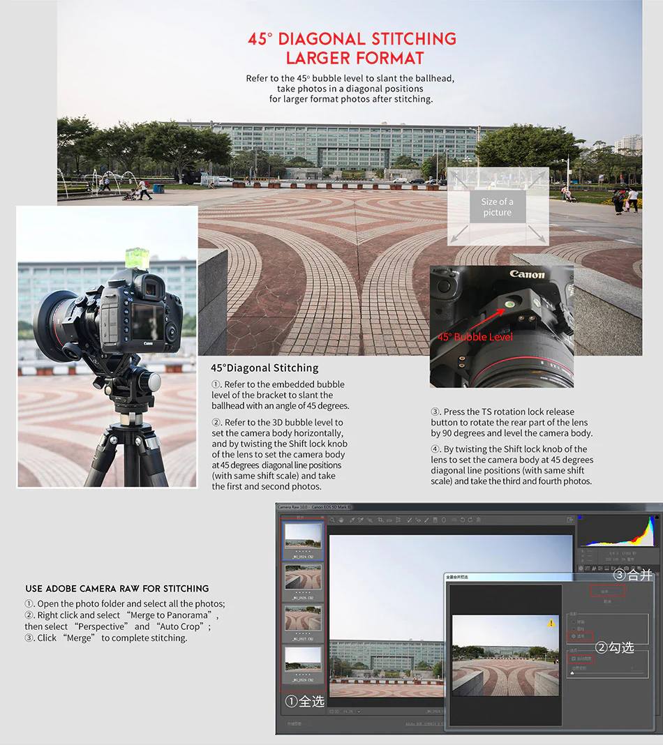 Sunwayfoto Sunwayfoto TS-E24 Feste for Canon tilt-shift-objektiv TS-E17 TS-E24