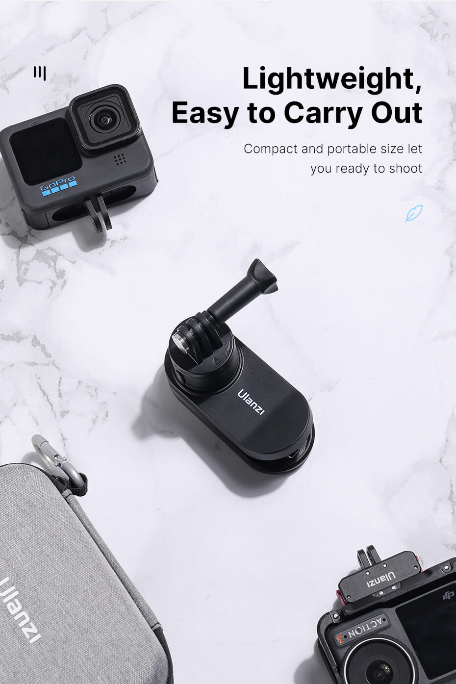  Ulanzi magnetisk hurtigkoblingssystem for actionkameraer Rask levering fra Sverige.