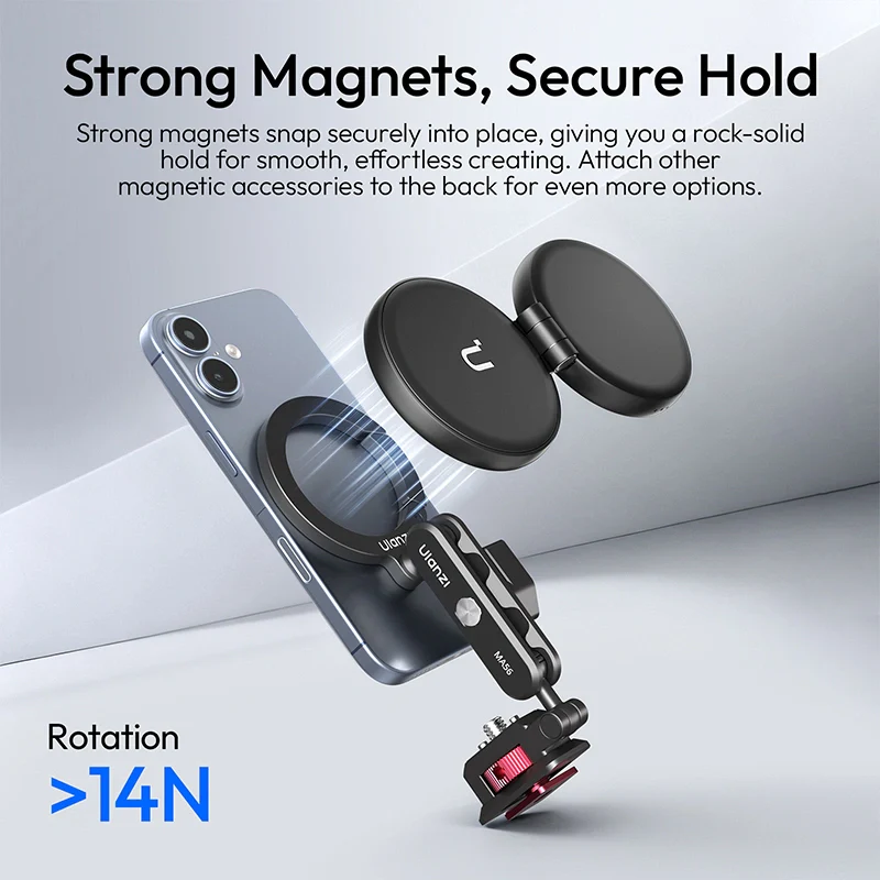  Ulanzi MA56 4-in-1 MagLock – Magnetisk mobilholder med 360° rotasjon Rask levering fra Sverige.