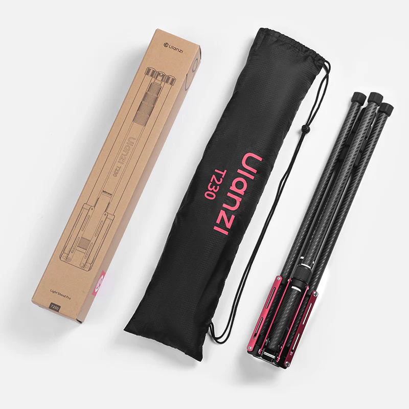  Ulanzi T230 – portabelt lysstativ i karbonfiber 230 cm med vendbare ben Rask levering fra Sverige.