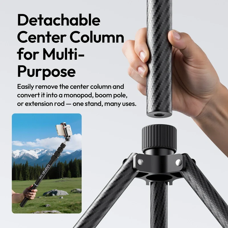  Ulanzi T230 – portabelt lysstativ i karbonfiber 230 cm med vendbare ben Rask levering fra Sverige.